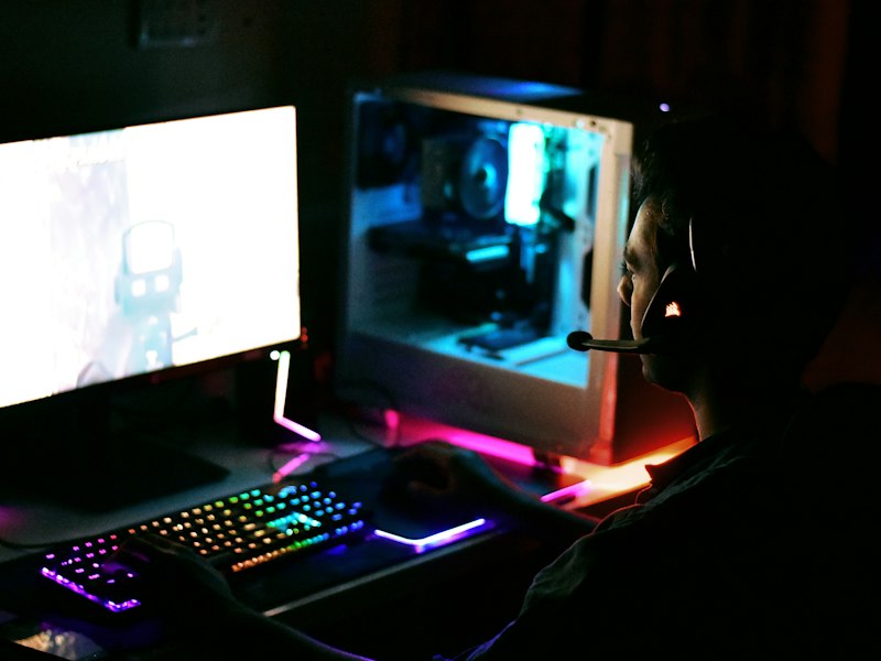 Gaming hardware components close-up